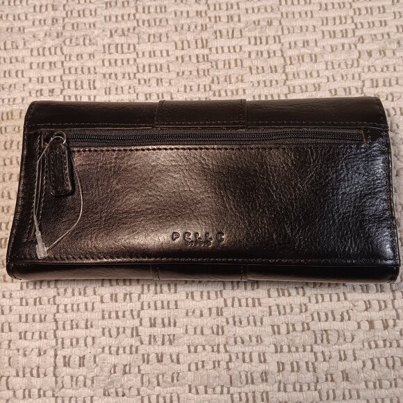 Wilsons Leather Pelle Studio black leather tri-fold wallet - Picture 2 of 11